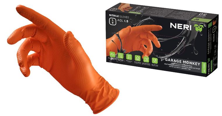 GUANTO NITRILE ARANCIO GARAGE MONKEY 50 PZ